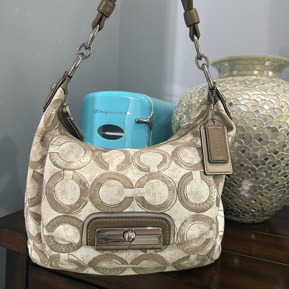 Coach Kristen Hobo in Sequin Op Art Jacquard